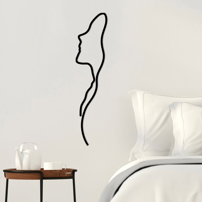 Wallity Woman Face Profile Escultura de Pared Negra Wallity Woman Face Profile Escultura de Pared Negra